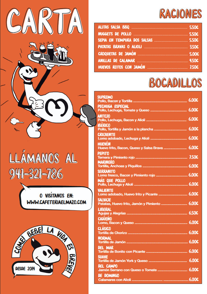 Raciones Bocadillos Mazo